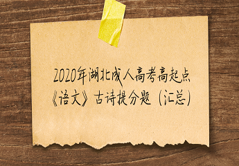 2020年湖北成人高考高起点《语文》古诗提分题（汇总）